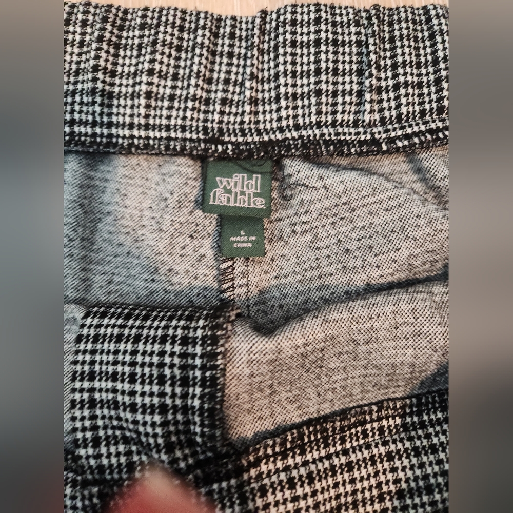 Wild Fable houndstooth black and white checkered pants size large - Picture 4 of 7